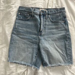 Madewell high rise jean shorts